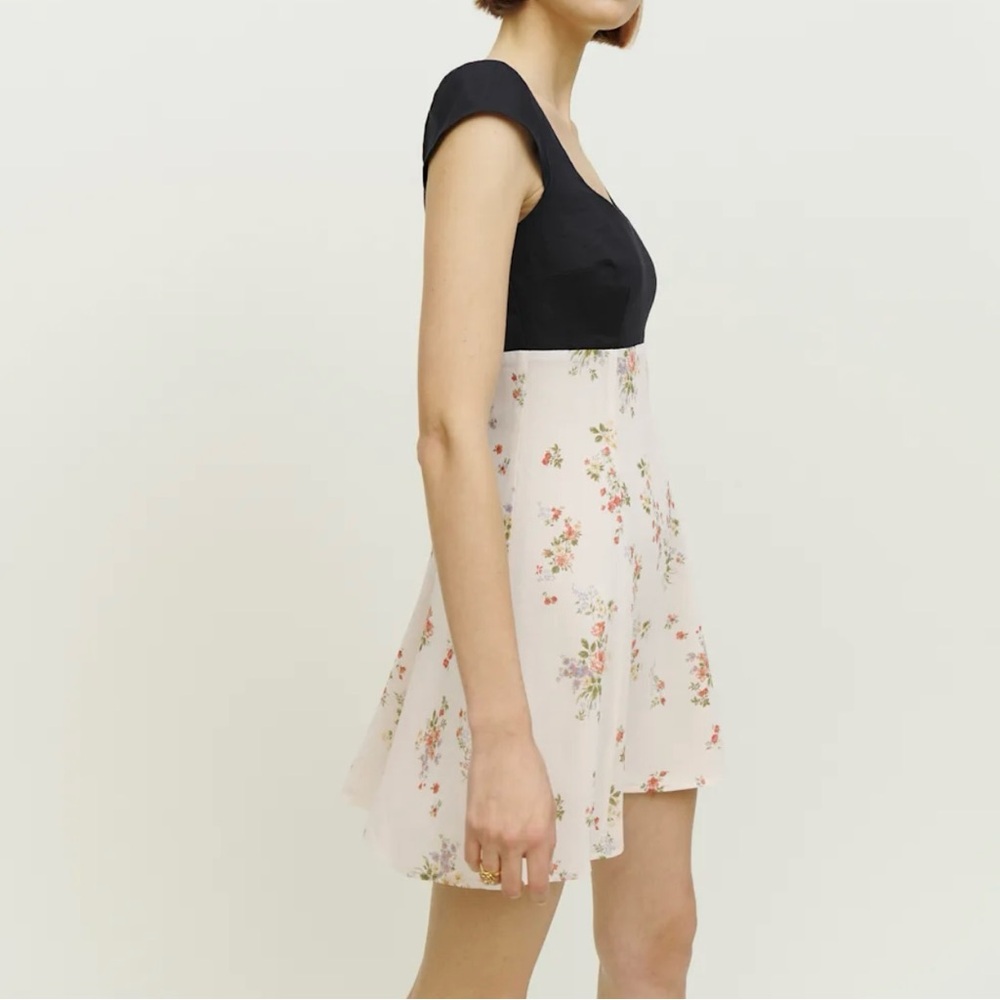 Reformation Black and Cream Floral Dress - Picture 1 of 6